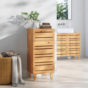 Badezimmerschrank Epind 75x33x30 cm Bambus Natur [en.casa] - premiumXL