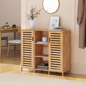 Szafka boczna Hakseri 2-częściowa 87x99x33 cm bambus naturalny [en.casa]