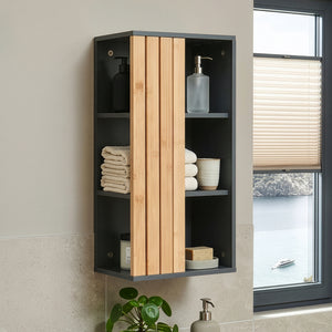 Szafka wisząca Svanes 60x30x20 cm Ciemnoszary/Naturalny [en.casa]