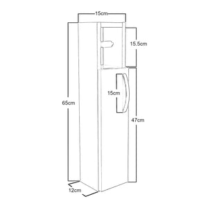 Szafka łazienkowa Årjäng z uchwytem na papier toaletowy 65x15x12cm w różnych kolorach. kolory [en.casa]