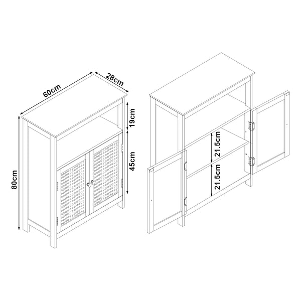 Szafka łazienkowa Karlsøy biała w kilku rozmiarach [en.casa]