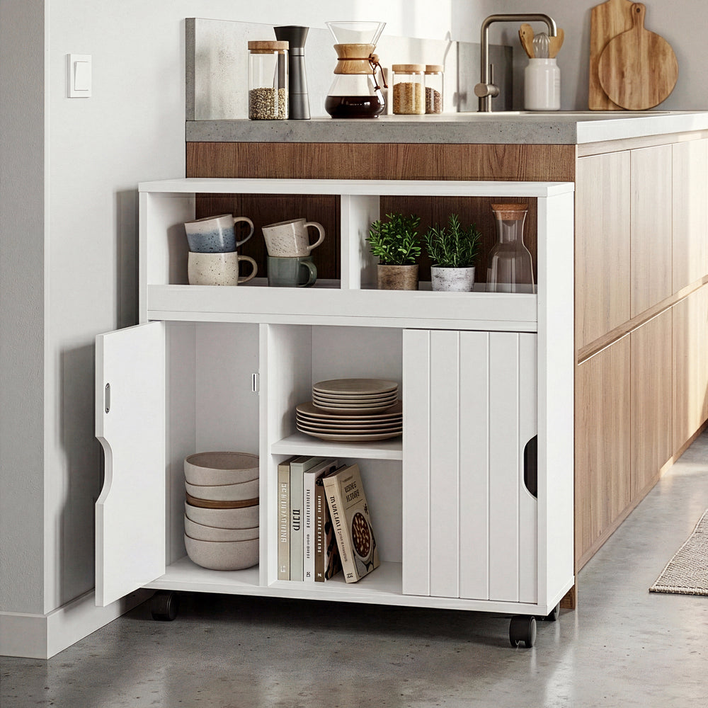 Szafka pomocnicza na kółkach Fadeskimma 72x70x20 cm Biała [en.casa]