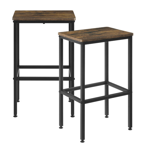 Stołek barowy Örebro zestaw 2 sztuk ciemne drewno en.casa