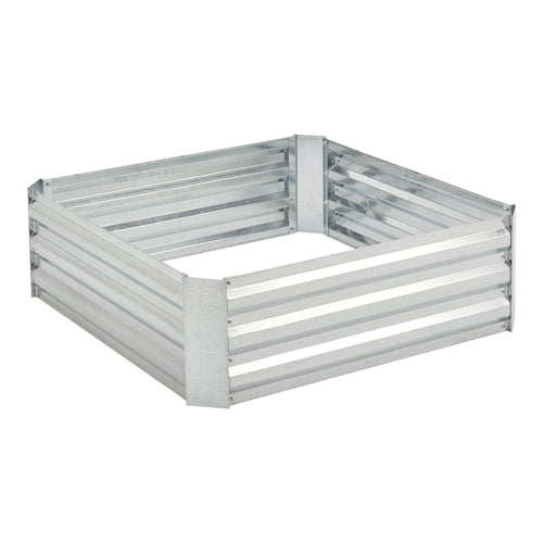 Grządka Barneveld 90x90x30cm Stal Srebrna [en.casa]