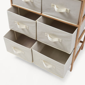 Komoda Maldon z materiałowymi szufladami natura/beż [en.casa]