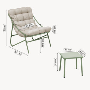 Zestaw mebli ogrodowych Trölleping 3-częściowy [en.casa]