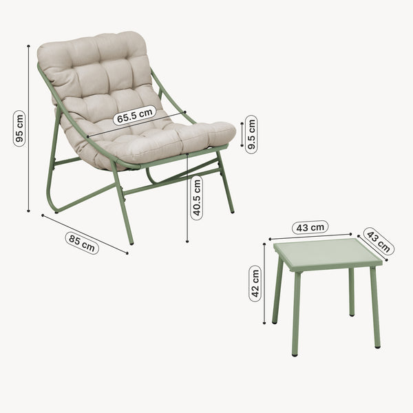 Zestaw mebli ogrodowych Trölleping 3-częściowy [en.casa]