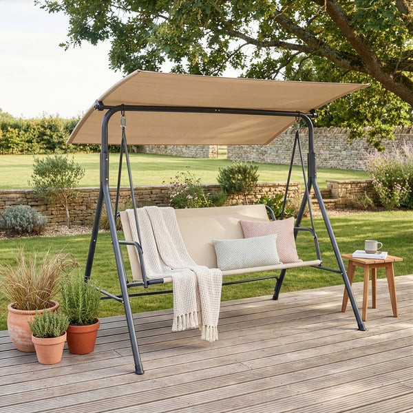 Huśtawka ogrodowa Satten 3-osobowa [en.casa]