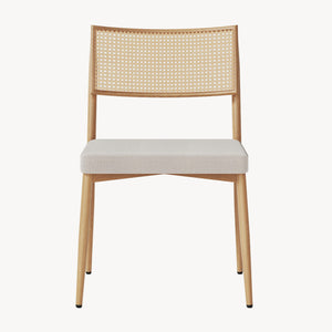 Zestaw krzeseł do jadalni Jördfjok tkanina w optyce rattanu/beżowy [en.casa]