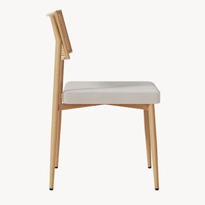 Zestaw krzeseł do jadalni Jördfjok tkanina w optyce rattanu/beżowy [en.casa]