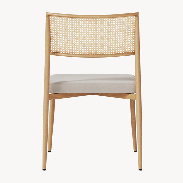 Zestaw krzeseł do jadalni Jördfjok tkanina w optyce rattanu/beżowy [en.casa]