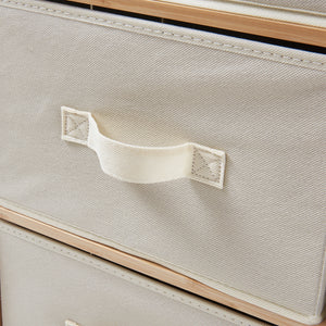 Komoda Maldon z materiałowymi szufladami natura/beż [en.casa]