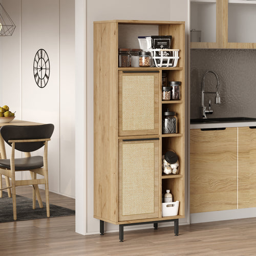 Szafka kuchenna Kvænangen w optyce dębu/optyce rattanu [en.casa]