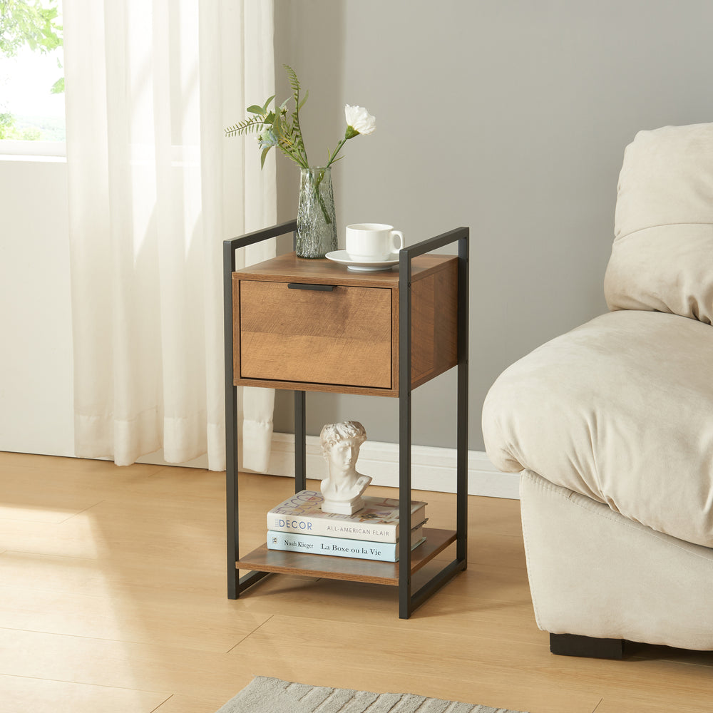 Beistelltisch Namsskogan 62x33x32cm Walnussoptik [en.casa] - premiumXL