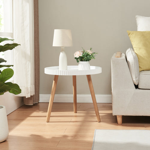 Beistelltisch Bongard Ø50x45 cm Weiß [en.casa] - premiumXL