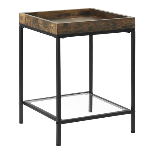 Stolik boczny Mariefred 55x40x40cm z półką Ciemny odcień drewna [en.casa]