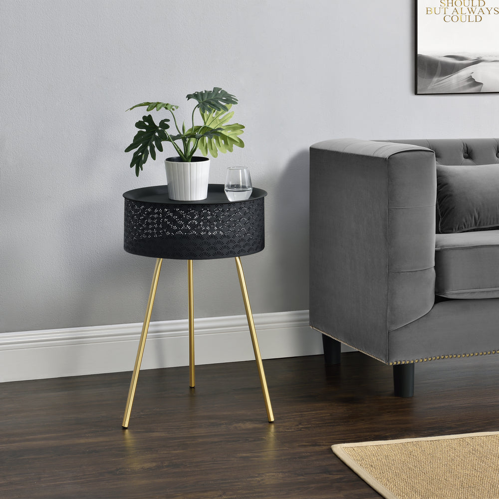 Beistelltisch Forshaga Schwarz - Gold versch. Größen [en.casa] - premiumXL