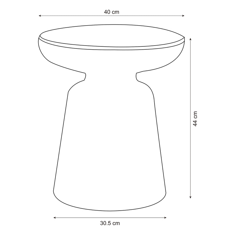 Szkic wymiarowy Stolik boczny Posio 44xØ40 cm [en.casa]