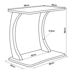 Stattela Stolik boczny w kształcie litery C 59x35x56 cm [en.casa]