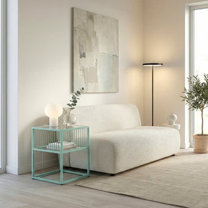 Stolik boczny Tronevn ze szklanym blatem [en.casa]