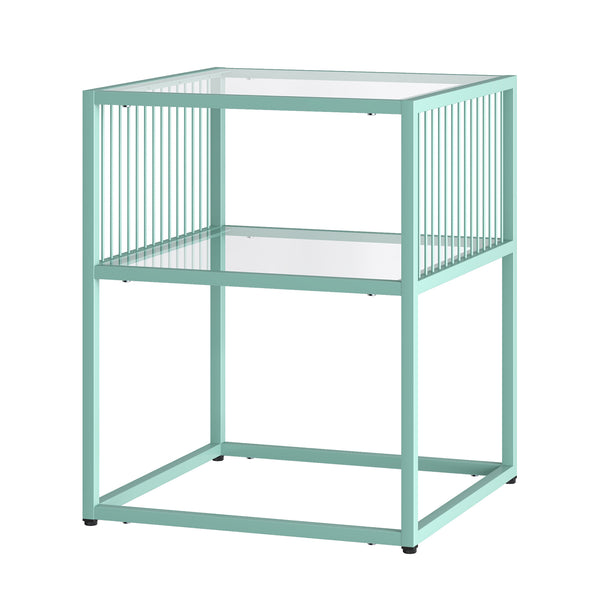 Stolik boczny Tronevn ze szklanym blatem [en.casa]