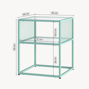 Stolik boczny Tronevn ze szklanym blatem [en.casa]