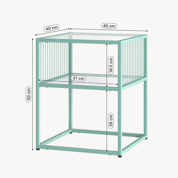 Stolik boczny Tronevn ze szklanym blatem [en.casa]