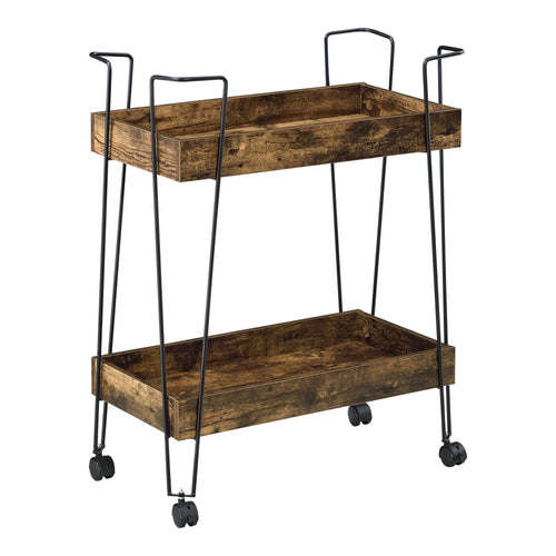 Wózek do serwowania Vaxholm 78x62x32cm Ciemne drewno en.casa