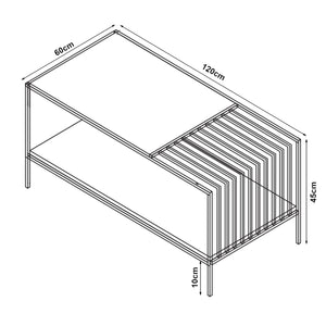 Stolik kawowy Pärghos 120x60x45 cm [en.casa]