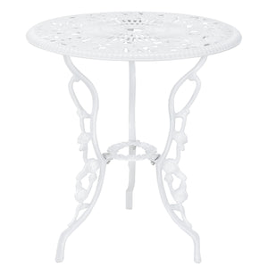 Zestaw mebli ogrodowych Wakefield okrągły stół z 2 krzesłami żeliwnymi w różnych kolorach kolory casa.pro