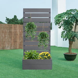 Skrzynka na rośliny z osłoną Heerde szara [en.casa]