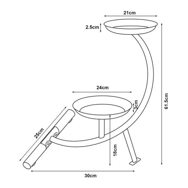 Stojak na kwiaty Aalten 61,5x30x25cm metal [en.casa]