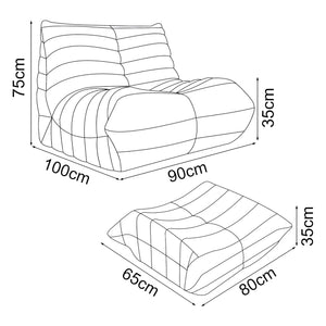 Fotel podłogowy z podnóżkiem Kodsø 75x90x100 cm [en.casa]