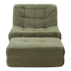 Fotel podłogowy z podnóżkiem Koskyvn textile [en.casa]