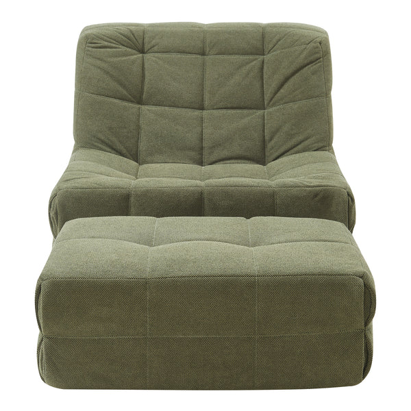 Fotel podłogowy z podnóżkiem Koskyvn textile [en.casa]