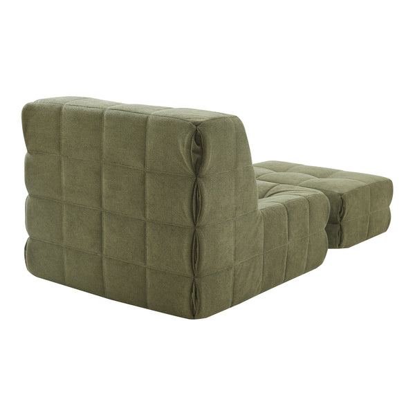 Fotel podłogowy z podnóżkiem Koskyvn textile [en.casa]