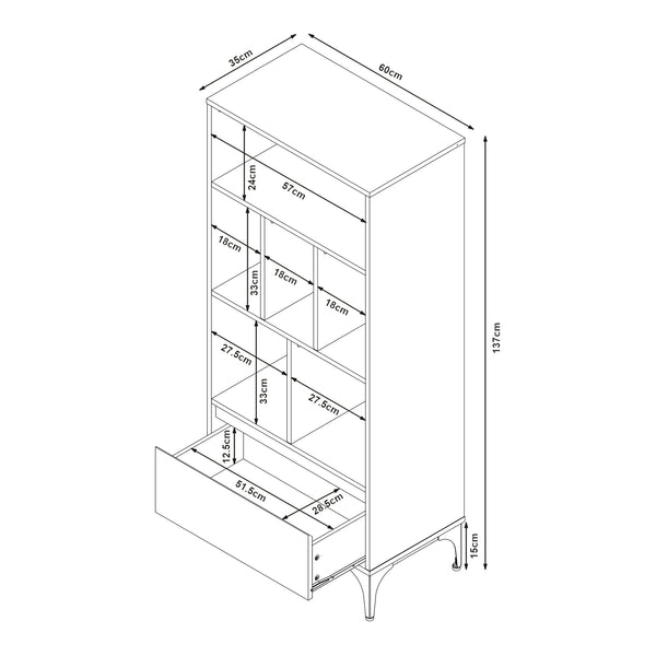 Regał Kistiandi [en.casa]