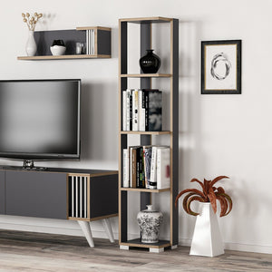 Regał na książki Aalestrup z 4 półkami 153 x 34 x 26 cm w różnych kolorach [en.casa]