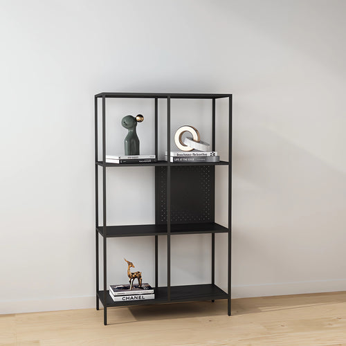 Regał Ingå 144x75x35cm metal czarny mat [en.casa]