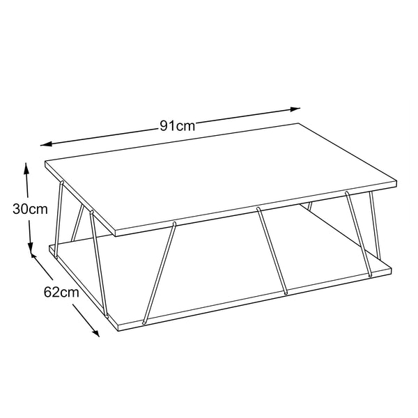Stolik kawowy Saltdal 91x62x30cm w różnych kolorach. kolory [en.casa]