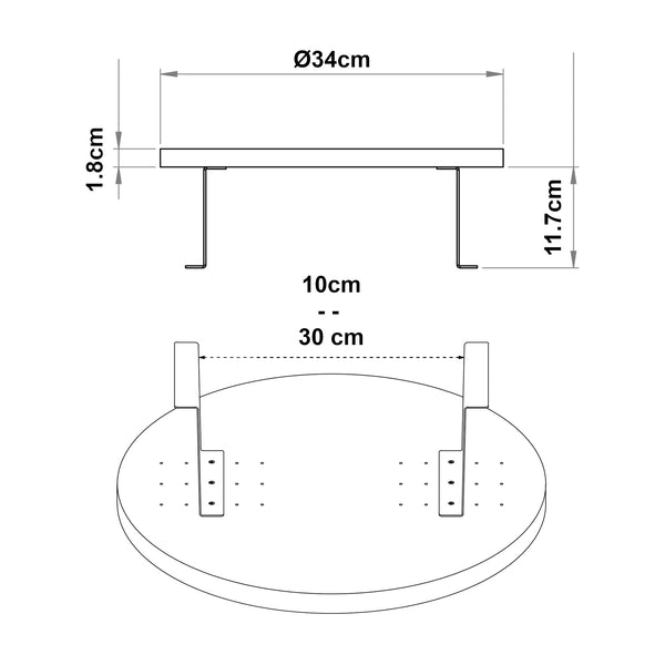 Taca na sofę Kuleskyd Ø34cm [en.casa]