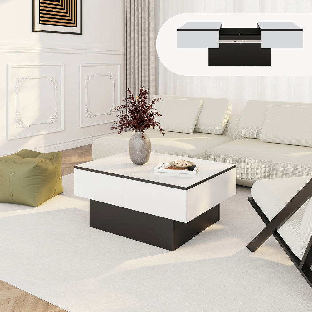 Rozkładany stolik kawowy Lens [en.casa]