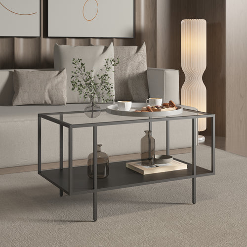 Stolik kawowy Nynna 90x50x50 cm czarny [en.casa]