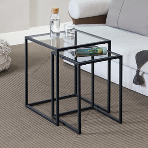 Stół do jadalni Holstebro Czarny/Przezroczysty [en.casa]