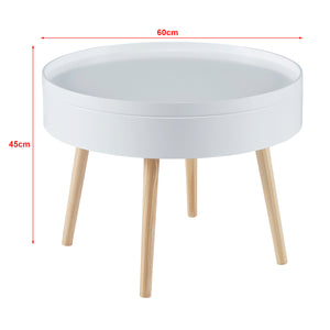Stolik kawowy Bongard White Ø60x45 cm [en.casa]