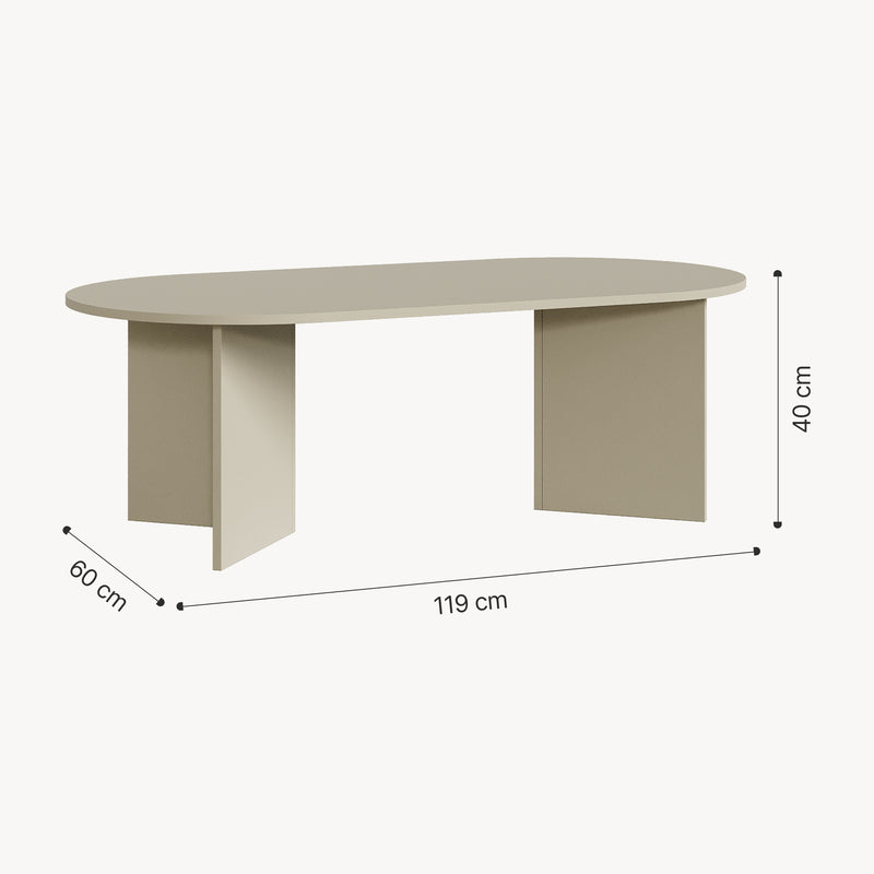 Szkic wymiarowy Stolik kawowy Kynd 119x60x40 cm [en.casa]