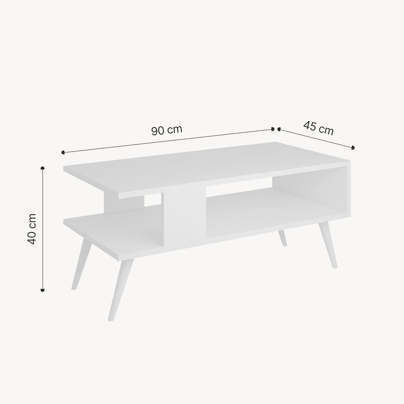 Szkic wymiarowy Stolik kawowy Lycksele 40x90x45 cm w różnych kolorach. kolory [en.casa]