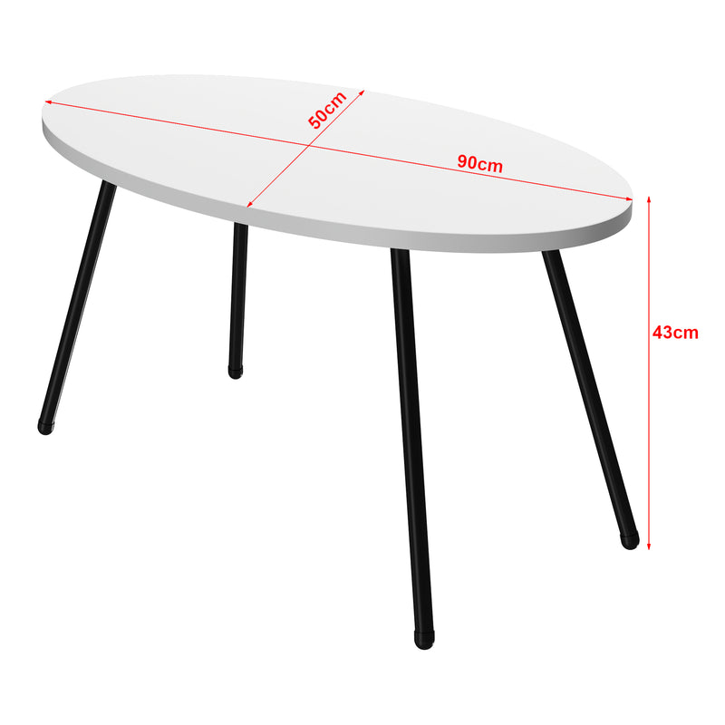 Szkic wymiarowy Stolik kawowy Skærbæk 43 x 90 x 50 cm w różnych kolorach. kolory [en.casa]