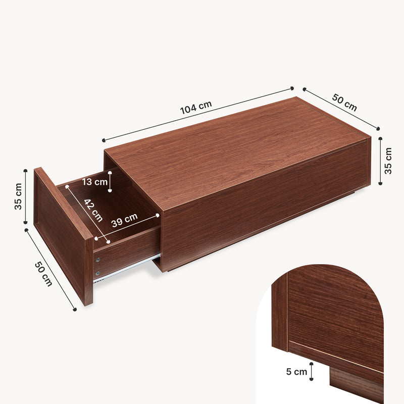 Szkic wymiarowy Stolik kawowy Turur 104x50x40 cm [en.casa]