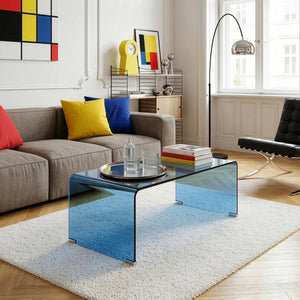Stolik kawowy Väsas 90x45x35 cm szkło hartowane [en.casa]